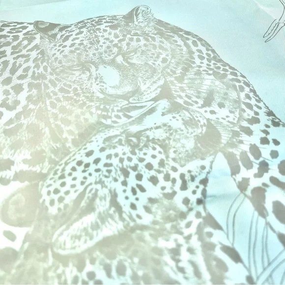 Hermés Jungle Love Silk Scarf in Pale Blue - Picture 7 of 10